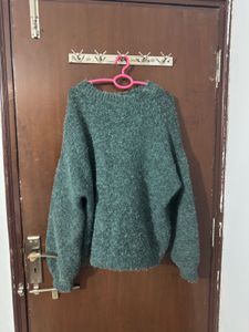 Cozy Green Fuzzy Sweater