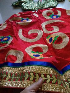 6-8 years girls Red &amp; Green Lehenga Choli Set