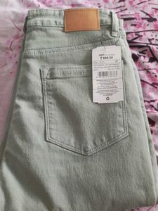 Light Green Straight Leg Jeans