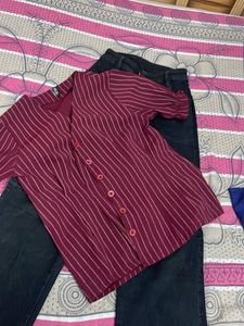 Chic Striped Button-Up Top