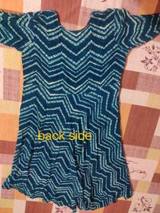 Beautiful Navy Blue Chevron Print Dress