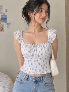 Floral Smocked Cropped Top
