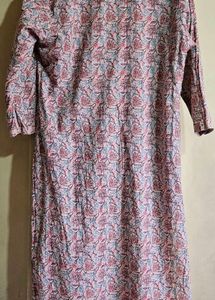 Elegant Pink Floral Print Kurta