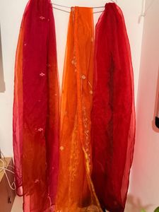 Pack of three Vibrant Ombre organza Dupatta