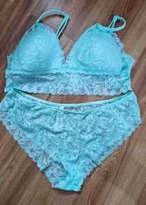 Teal Lace Bralette & Panty Set