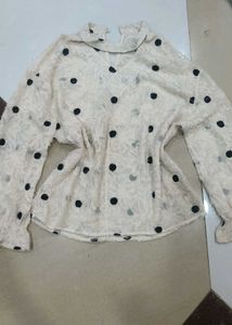Chic Polka Dot Lace Blouse