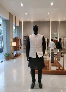 Heavy Shining Silver Men's Jacket/Kurta Koti