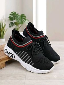 Stylish Black Knit Sneakers
