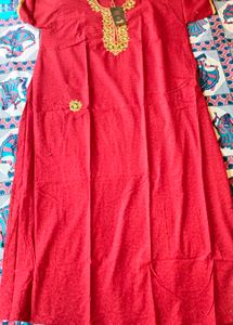 Red Embroidered Nightgown