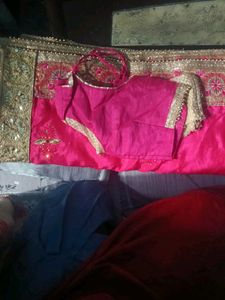 Pink Embellished Saree