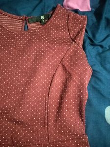 Maroon Polka Dot Dress