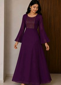 Elegant Purple Ethnic Gown