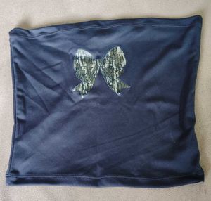 shein Navy Blue Tube Top with Bow