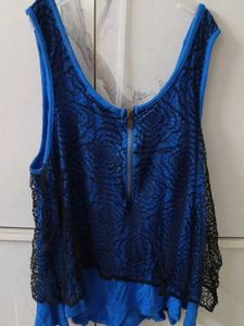 Blue Lace Tank Top
