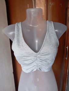 Ruched Grey Tank Top