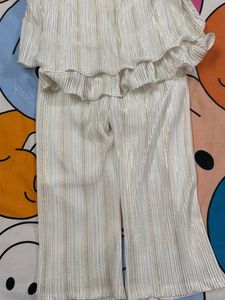 Sparkly Pleated Top &amp; Pants Set