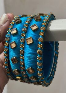 Beautiful Blue Silk Thread Bangles