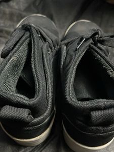 Black Canvas High-Top Sneakers