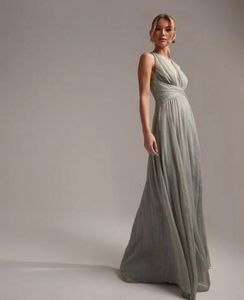 Stylised Back Chiffon Longline Gown