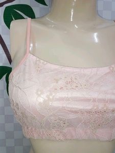 (600)Pink Lace Bralette