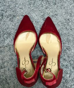 Jessica Simpson Red Velvet Heels