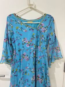 Mustard Brand Blue Floral Maxi Dress/Kurta