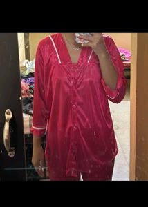 Satin Pajama Set - Pink