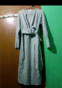 wrap grey dress