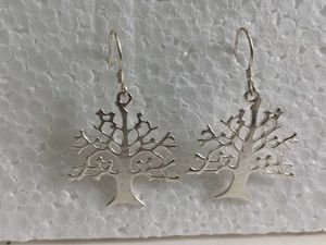 Boho Orange Hoop Earrings &amp; Tree Dangles