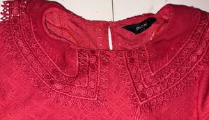 Vibrant Red Embroidered Blouse