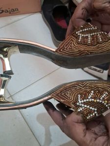 Elegant Beaded Rose Gold Heels