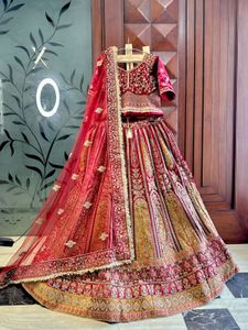 Stunning Embroidered Red Lehenga Choli