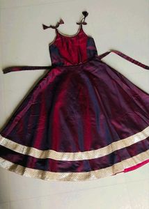 Maroon gown with Gold Border