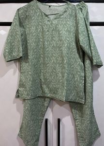 Green Floral Print Co ord Set