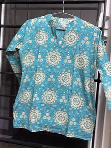 Blue Printed shot Kurti