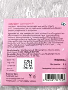 myglamm popxo Vibrant 4-Color Eyeshadow Palette