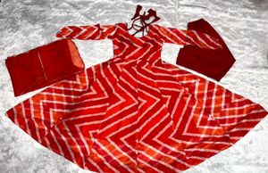 ATTRACTIVE ANARKALI ORANGE SUIT SET