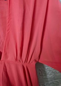 Forever 21 Coral Deep V-Neck Dress