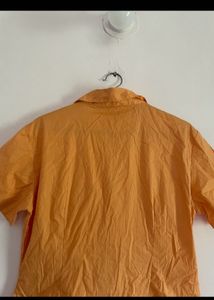 Orange Short Sleeve Button-Up Shirt