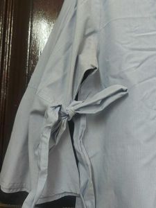 Light Blue Bell Sleeve Top