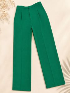Chic Green High-Waisted Trousers