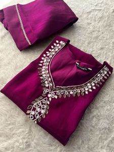 Designer Kurta with pant Mirror Work