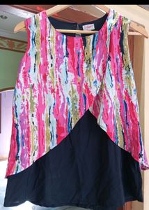 Abstract Print Sleeveless Top