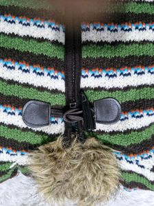 Cozy Striped Faux Fur Hooded Jacket
