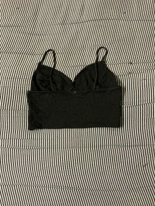Black Cami Top with Lace Trim