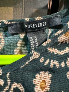 Forever 21 Green ikat pattern Casual skater Dress
