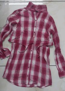 Chic Plaid Button-Up Tunic Top