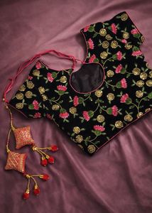 Designer Indo Western Hot Pink &amp; Black Lehnga