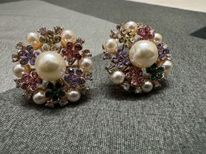 Colourful Pearl Floral Earrings