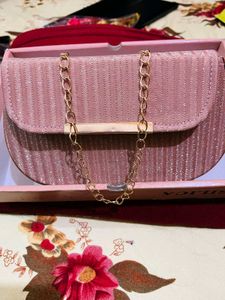 Sparkling Pink Clutch party wear new wdt tag